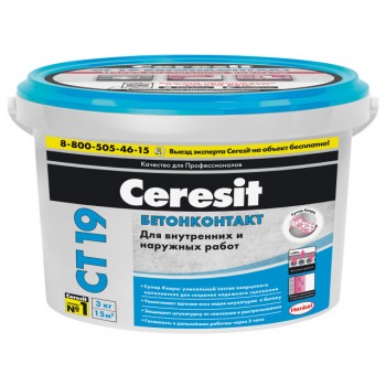 Грунтовка ЦЕРЕЗИТ Бетонконтакт СТ19 5 кг морозостойкая Грунтовка ЦЕРЕЗИТ Бетонконтакт СТ19 5 кг морозостойкая